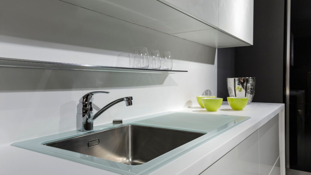 Kitchen sink in modern kitchen