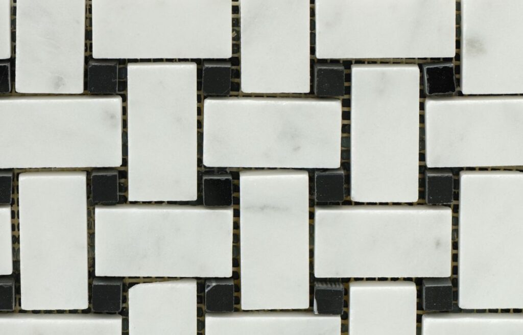 Basket weave marble tile pattern